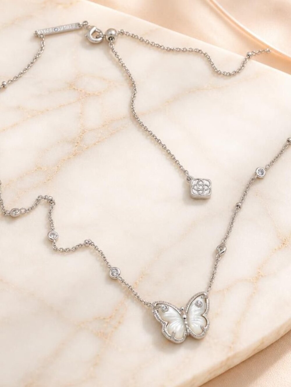 Kendra Scott Cailey Butterfly Silver Pendant Necklace - Picture 2 of 2